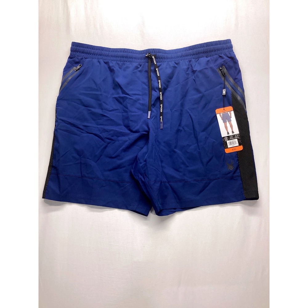 Spyder Mens Blue Performance Athletic Shorts XXL Moisture Wicking 1668221